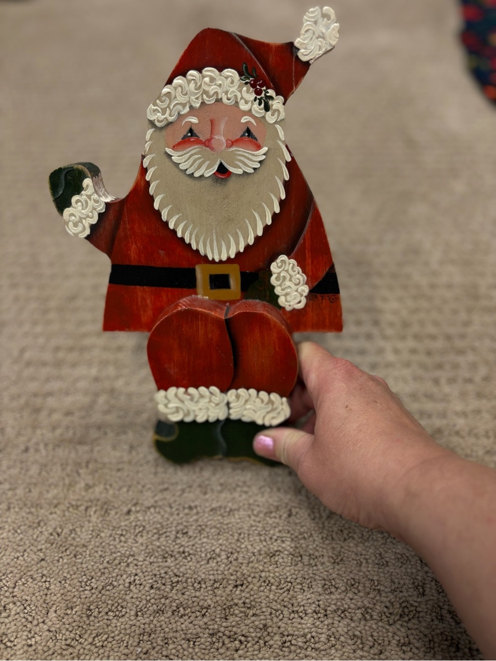 Hand Painted Santa Shelf Sitter